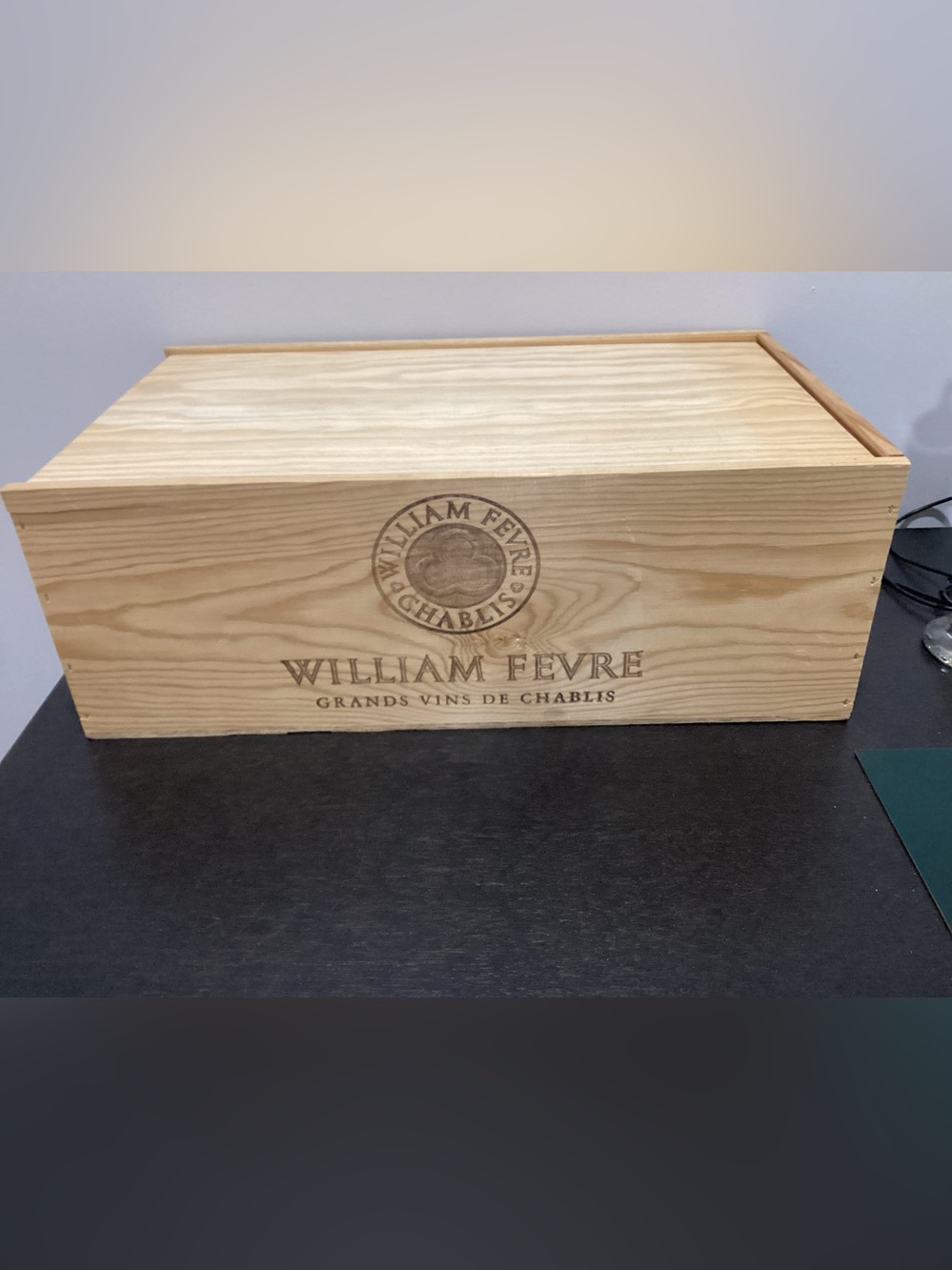 Vintage Authentic FRENCH Wooden Wine Crate from Domaine William Fevre.